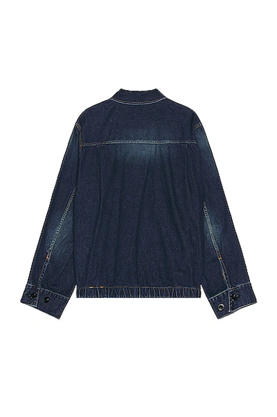 Shop Sacai Denim Sweater In Blue