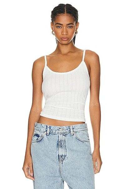 Shop Leset Pointelle Classic Tank Top In White