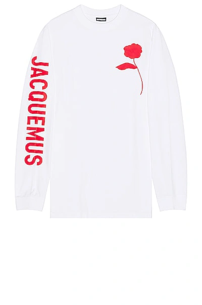 Shop Jacquemus Le Tshirt Ciceri In Red  Solid Rose  & White