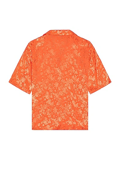 Shop Siedres Resort Collar Jacquard Shirt In Orange