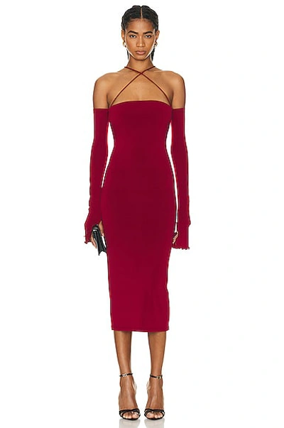 The Andamane Maddy Midi Dress In Ruby