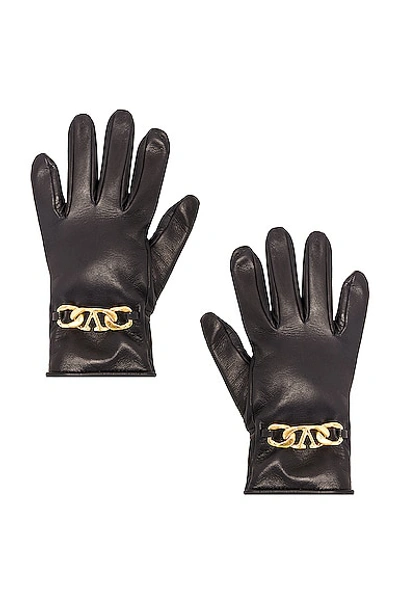Shop Valentino V Logo Chain Leather Glove In Worker