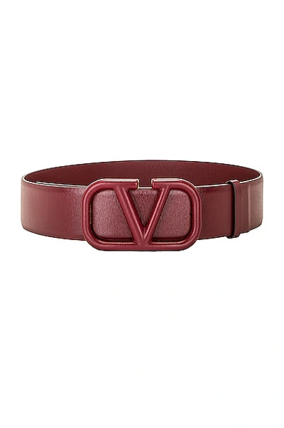 Shop Valentino V Logo Signature 40 Belt In Cordovan Red