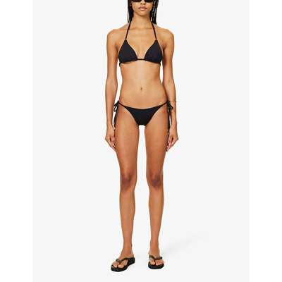 Monday Swimwear Palma High-rise Stretch-recycled Nylon Bikini Bottom In Black Rec