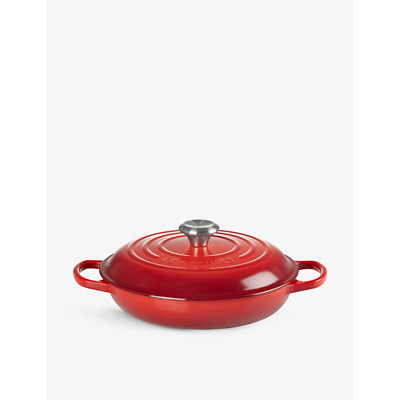 Le Creuset Signature Shallow Cast-iron Casserole Dish In Cerise