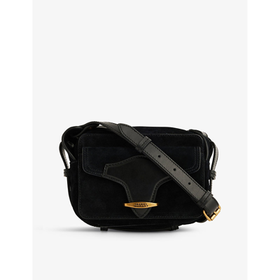 Shop Isabel Marant Womens Black Wasy Suede Shoulder Bag 1 Size