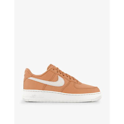 Shop Nike Men's Amber Brown Phantom Air Force 1 Lxx Logo-embellished Leather Low-top Trainers