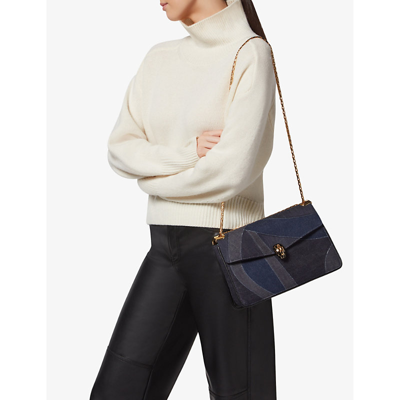 Bvlgari Serpenti Forever Large Denim Shoulder Bag In Multicolor