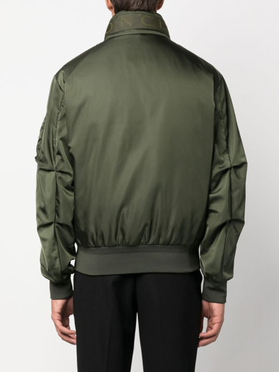 Shop Moncler High-shine Padded Jacket In Green