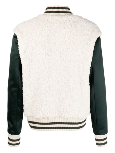 Shop Greg Lauren Colour-block Varsity Bomber Jacket In Neutrals