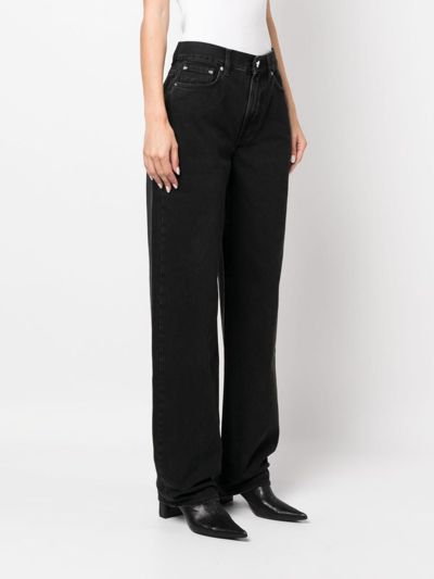Loulou Studio Dark-wash Wide-leg Jeans In Black