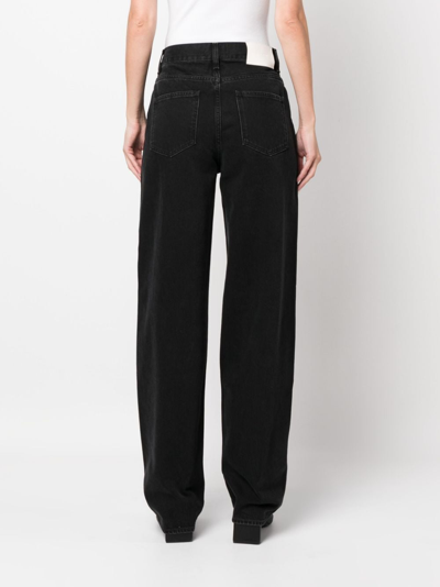 Loulou Studio Dark-wash Wide-leg Jeans In Black