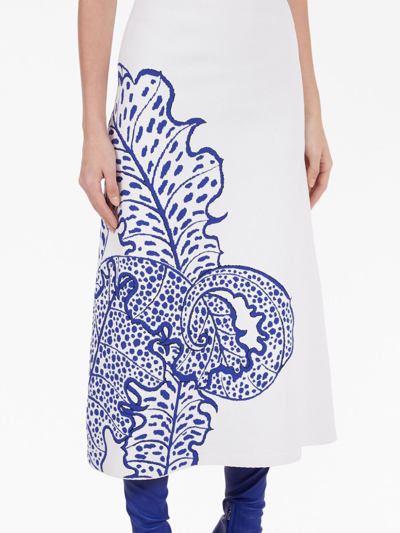 Ferragamo Viscose Jacquard Skirt In White