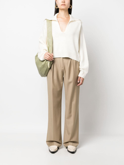 Loulou Studio High-waisted Tailored Trousers In Neutrals