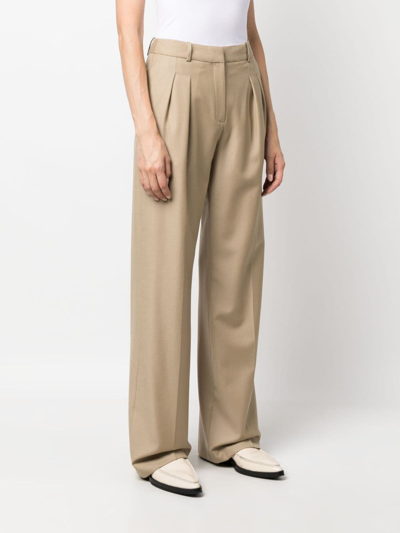 Loulou Studio High-waisted Tailored Trousers In Neutrals