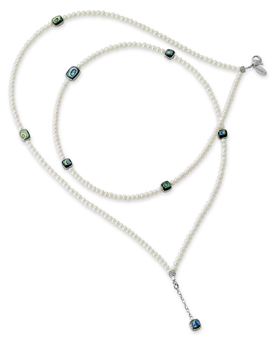 Samuel B. Silver Abalone Pearl Station Necklace In Silver