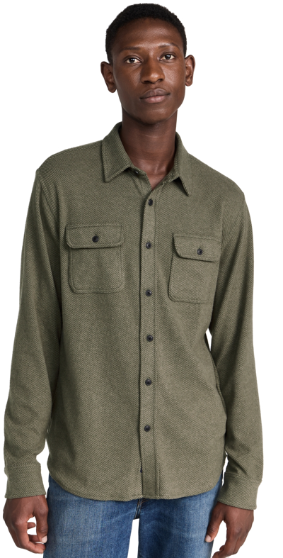 Faherty Legend Sweater Shirt Olive Melange Twill Xxl In Olive Melange Twill