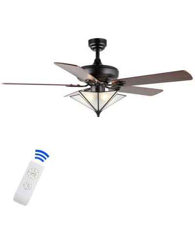 Shop Jonathan Y Moravia 52in 5-light Rustic Star Shade Led Ceiling Fan With Remote In Black