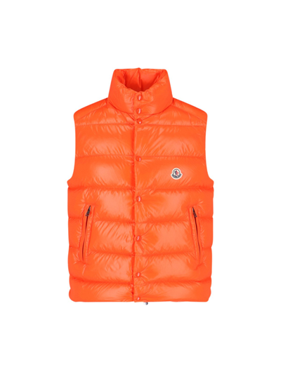 Shop Moncler "tibb" Padded Vest In Orange