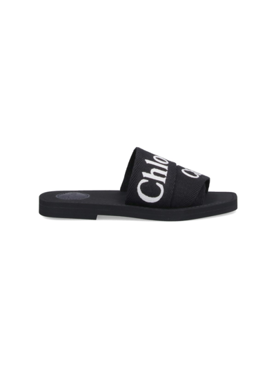 Shop Chloé Sandals "woody" In Black  