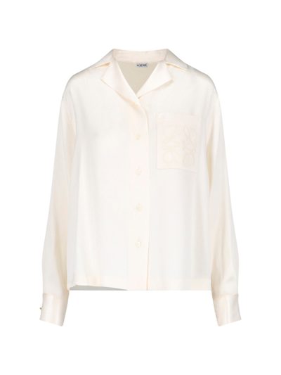 Shop Loewe Shirt "anagram" In Cream