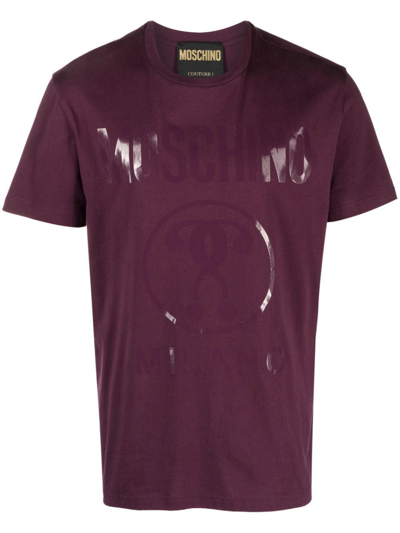 Shop Moschino Logo T-shirt In Purple