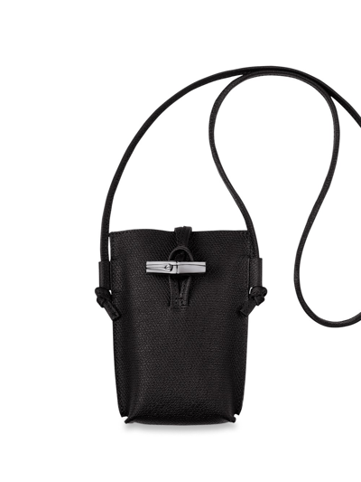 Shop Longchamp `roseau` Phone Case In Black  