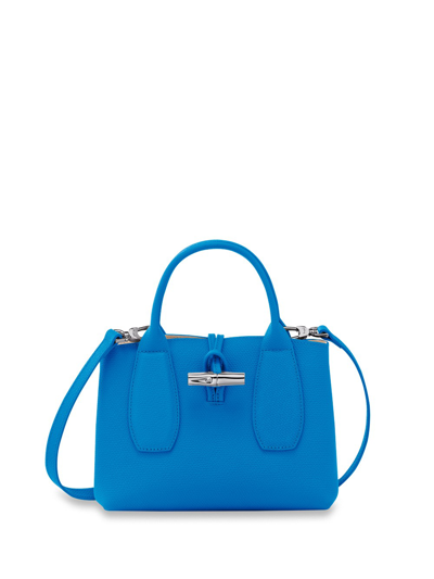 Shop Longchamp `roseau` Small Handbag In Blue