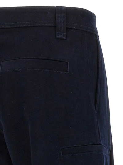 Shop Ami Alexandre Mattiussi Velvet Cargo Pants In Blue