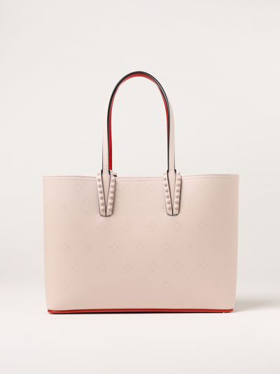 Shop Christian Louboutin Cabata Bag In Leather In Milk