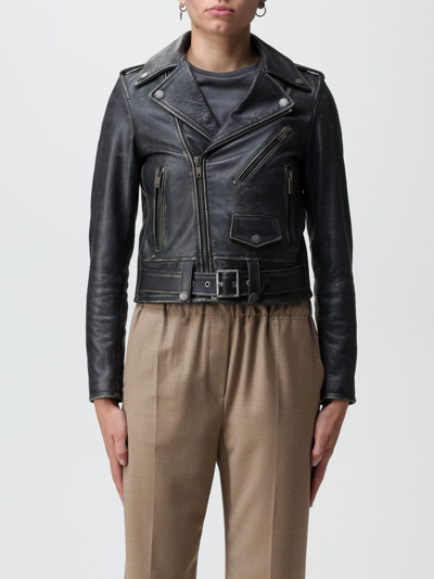 Golden Goose Destiny Slim Leather Jacket In Black