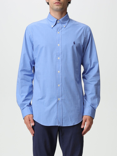 Shop Polo Ralph Lauren Shirt  Men Color Sky Blue