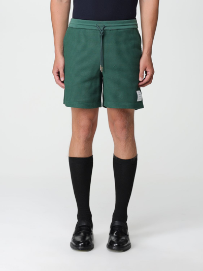 Shop Thom Browne Cotton Shorts In Green