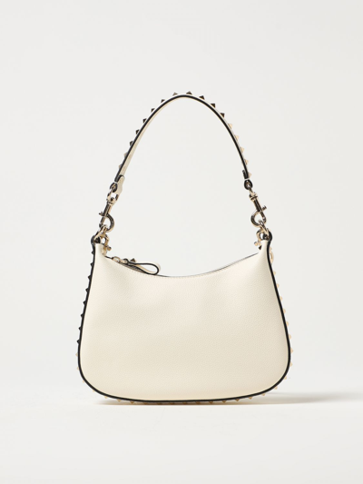 Shop Valentino Rockstud Bag In Leather With Logo In White