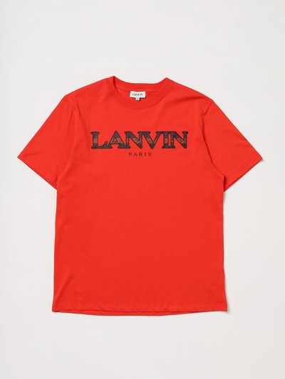 Shop Lanvin T-shirt  Kids In Red