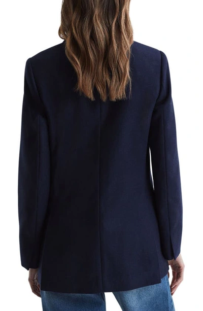 Shop Reiss Lorena Double Breasted Wool Bazer In Navy