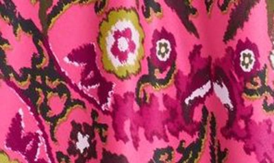 Shop Natori Palazzo Charmeuse Nightgown In Fiesta Pink Combo
