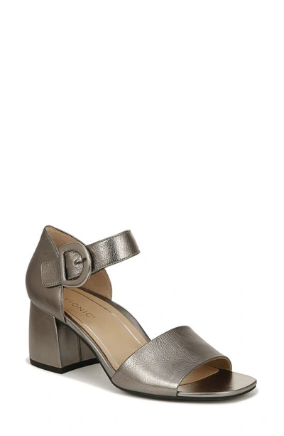 Shop Vionic Chardonnay Block Heel Sandal In Pewter