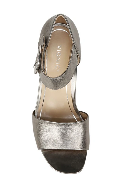 Shop Vionic Chardonnay Block Heel Sandal In Pewter