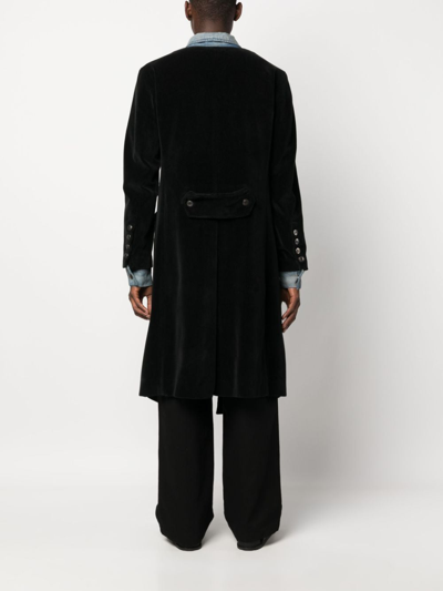 Shop Greg Lauren Layered Cotton Coat In Black