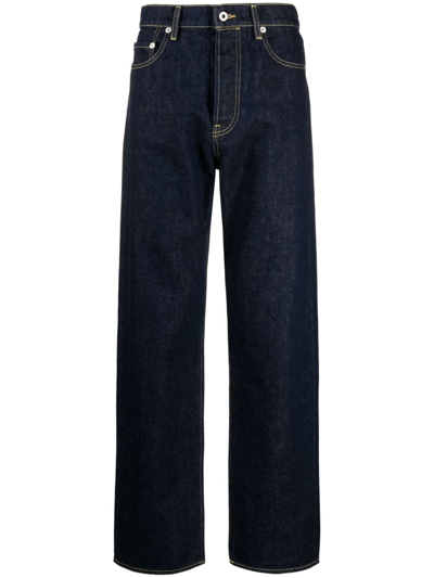 Shop Kenzo Asagao Straight-leg Jeans In Blue