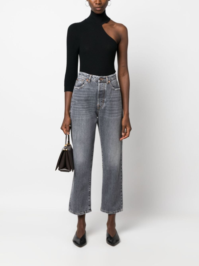 Shop 3x1 High-rise Cropped Boyfriend Jeans In Grey