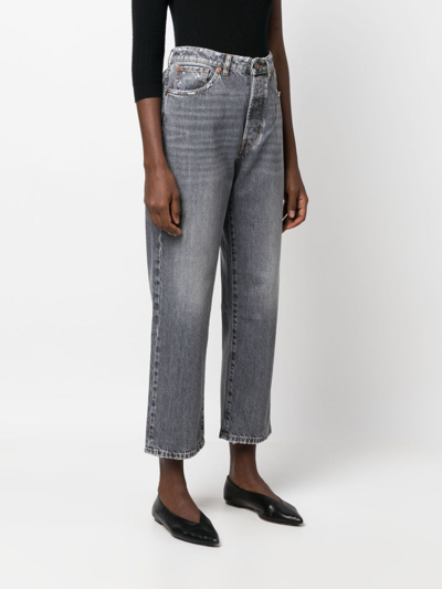 3x1 High-rise Cropped Boyfriend Jeans In Grey