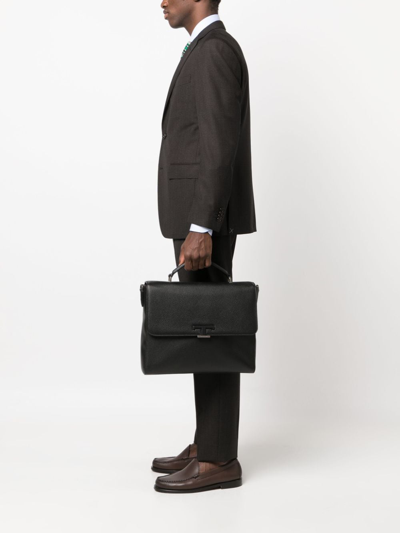 Shop Tod's Small Timeless Leather Briefcase In Black