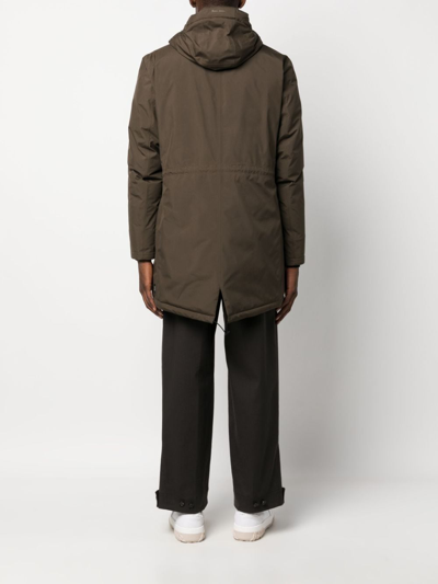 Herno Hooded Concealed-zip Fastening Jacket In Green