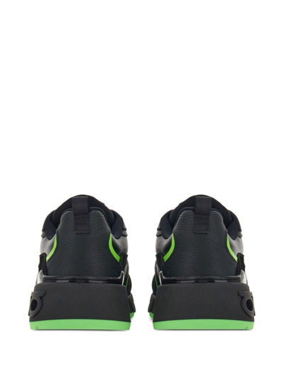 Ferragamo Logo-embossed Leather Sneakers In Black