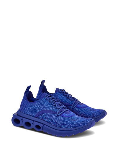 Shop Ferragamo Nima Lace-up Sneakers In Blue