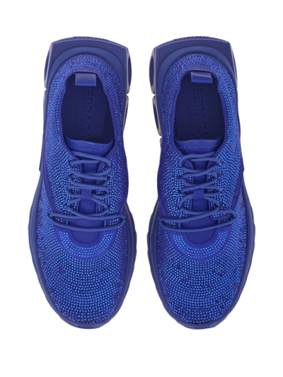 Shop Ferragamo Nima Lace-up Sneakers In Blue