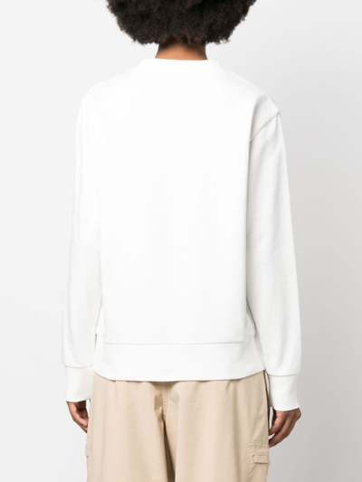 Moncler Logo-embellished Cotton Sweatshirt In White
