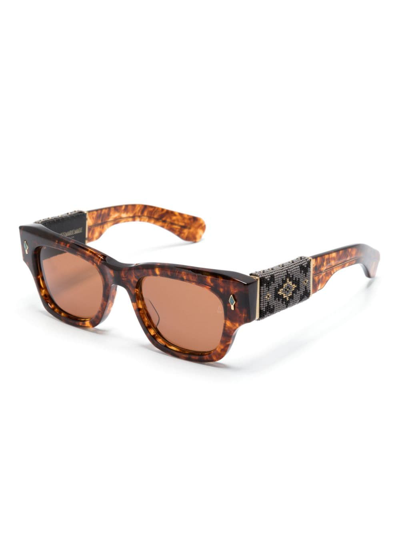 Shop Alanui X Jacques Marie Mage Topanga Sunglasses In Brown